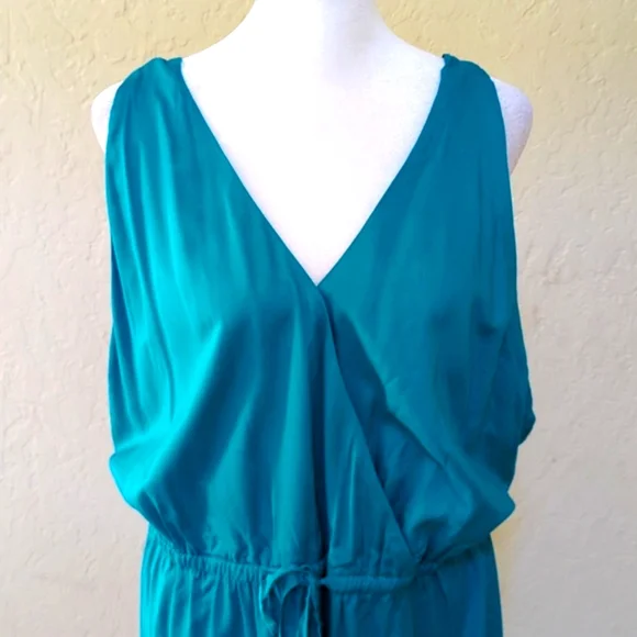 Swimsuits for All Teal Tenley Surplice Coverup Short Dress Size 18/20 - Picture 5 of 12